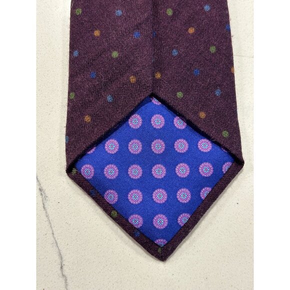 Ted Baker 100% Wool Polka Dot Knit Necktie in Purple - Picture 3 of 5